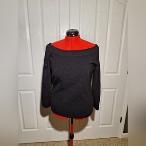 Chico's Elegant Black Off-Shoulder Sweater